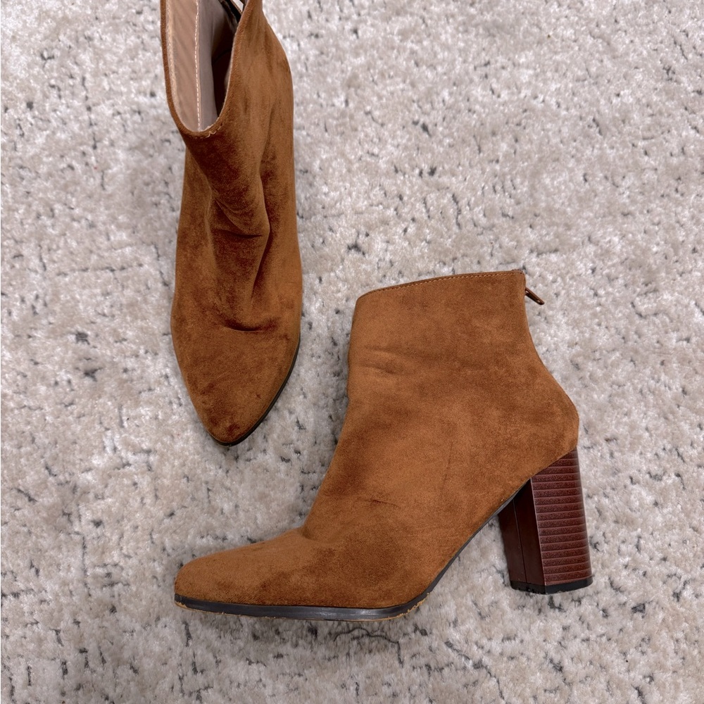 Tan Suede Booties